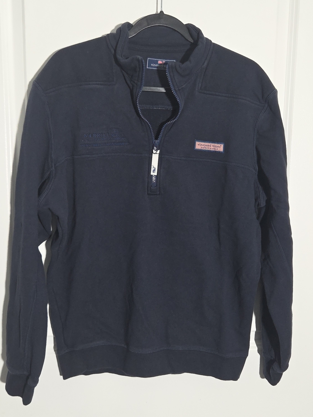 Vineyard Vines Collegiate 1/4 Zip Shep Shirt Sweatshirt Navy Size Medium Company